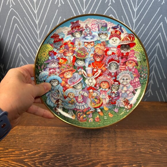 Bill Bell Easter Purrade Collectors Plate Porcelain with 24k Rim COA and Box - Picture 5 of 7